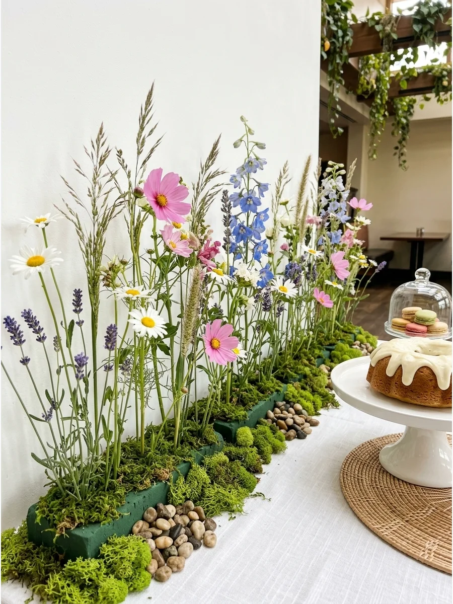 Colorful Wildflower Meadow Backdrop support view 1