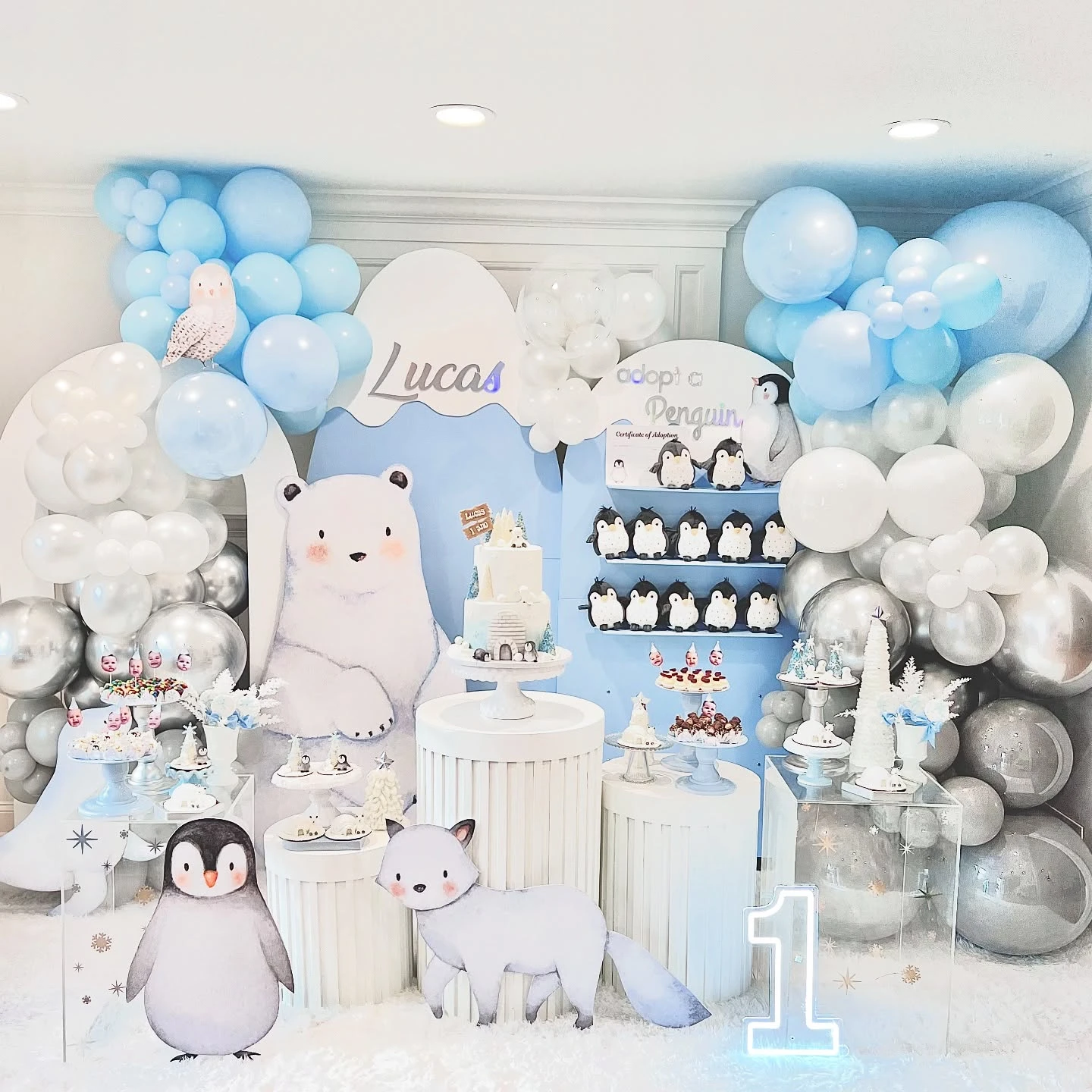 Arctic Animal Backdrop winter onederland party