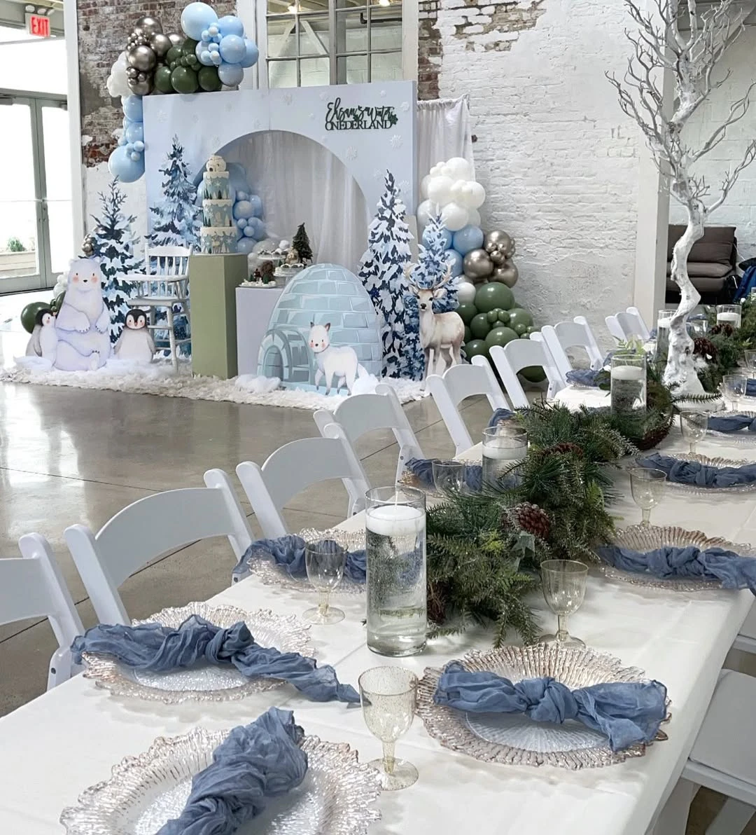 Layered Arctic Scene winter onederland party
