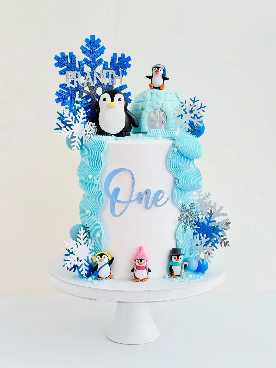 Arctic Penguin Smash Cake winter onederland party