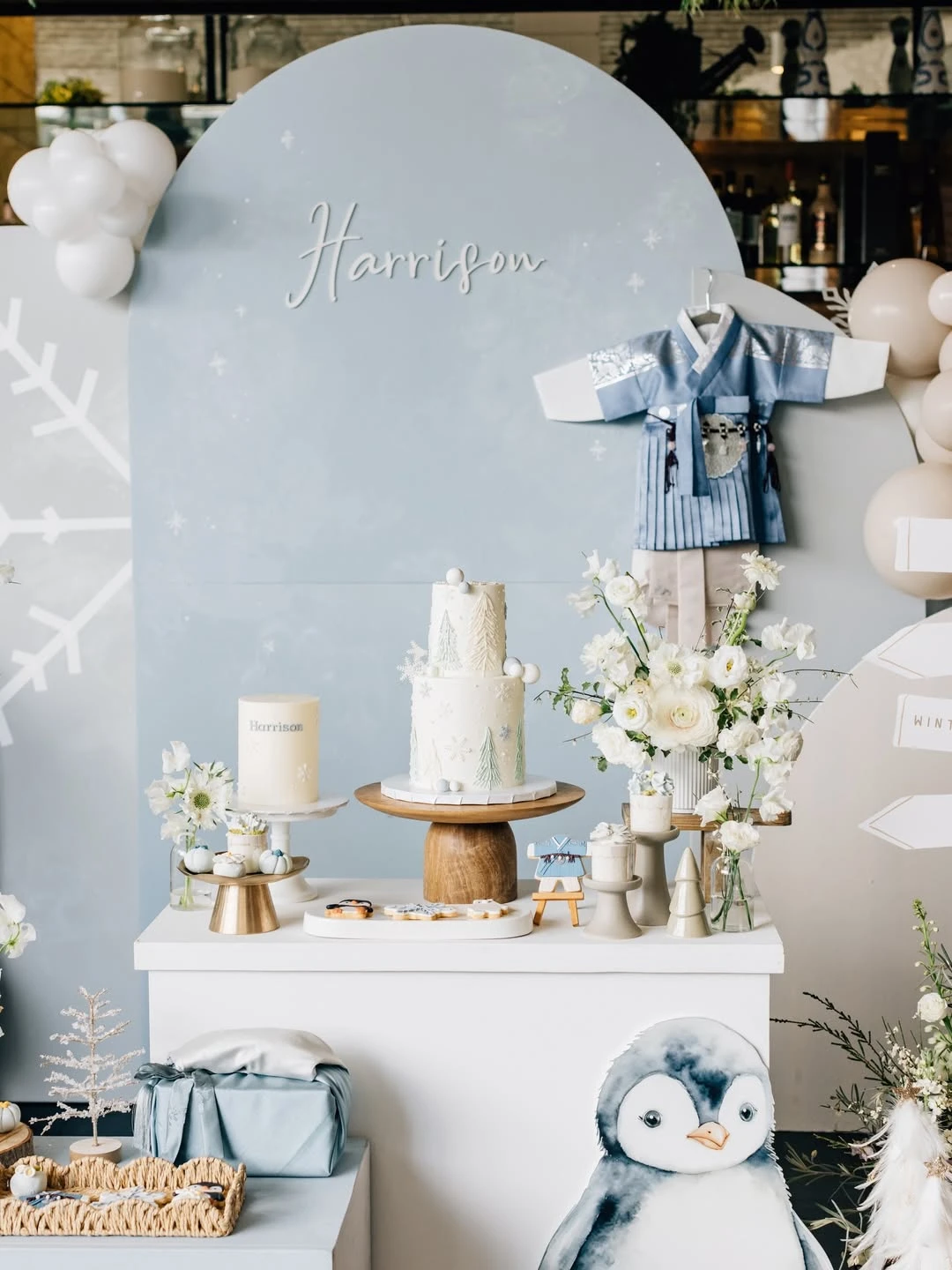 Tiered Arctic Backdrop Display winter onederland party