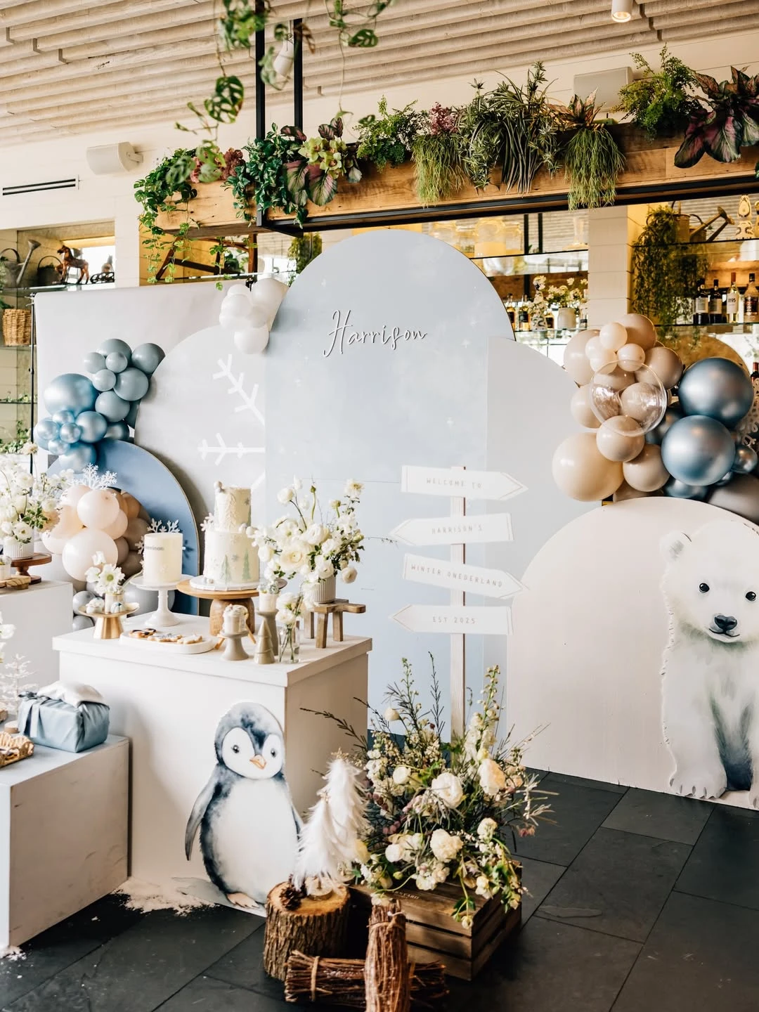 Tiered Arctic Backdrop Display winter onederland party