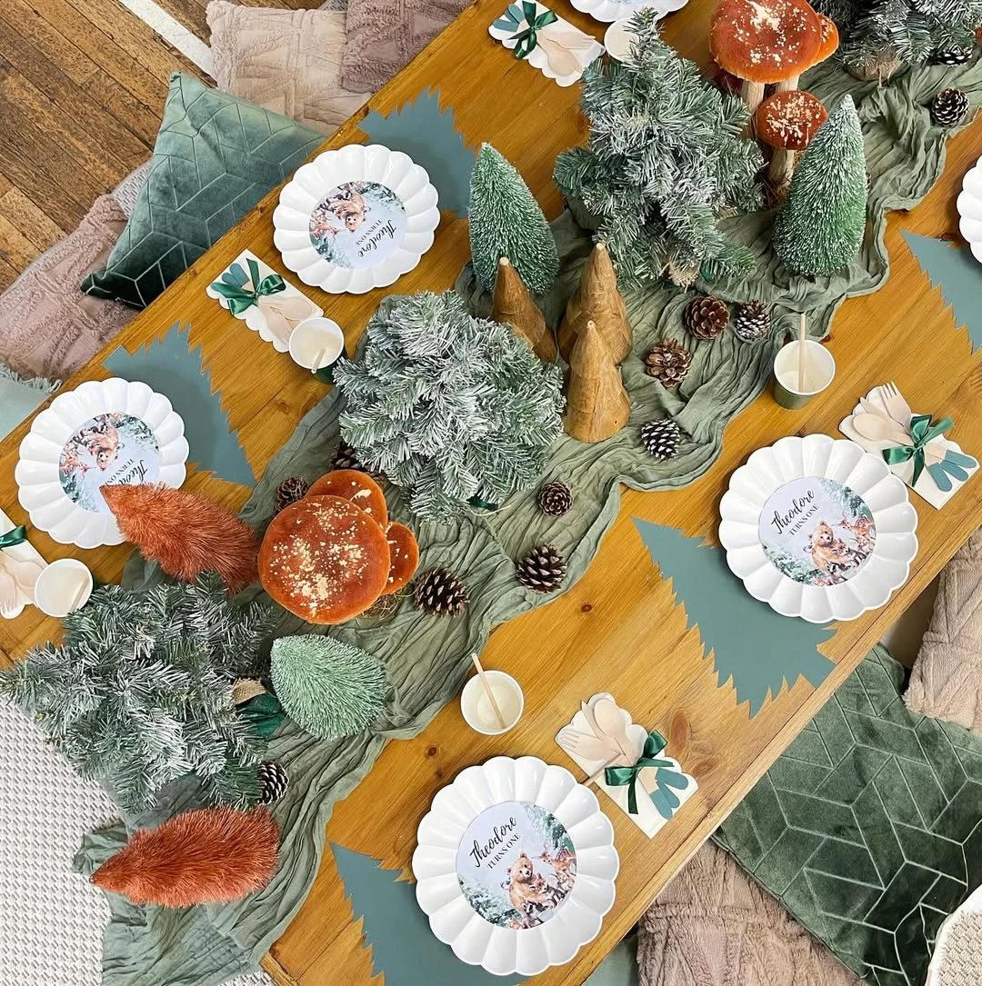 Sage Green Forest Display winter onederland party