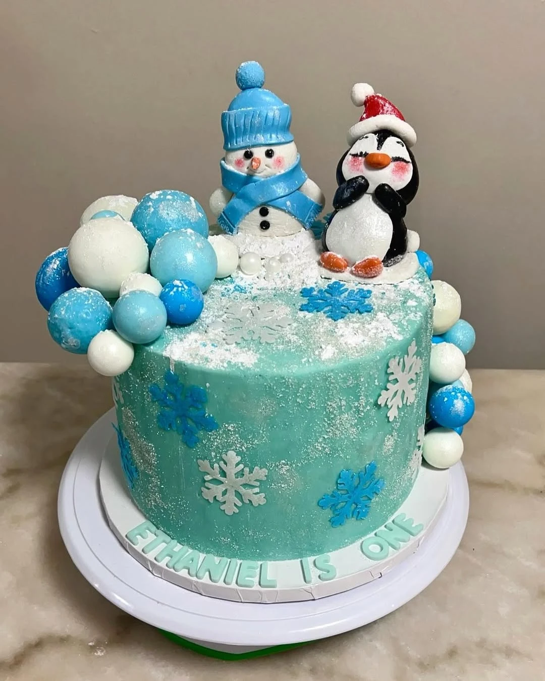 Snowy Character Smash Cake winter onederland party