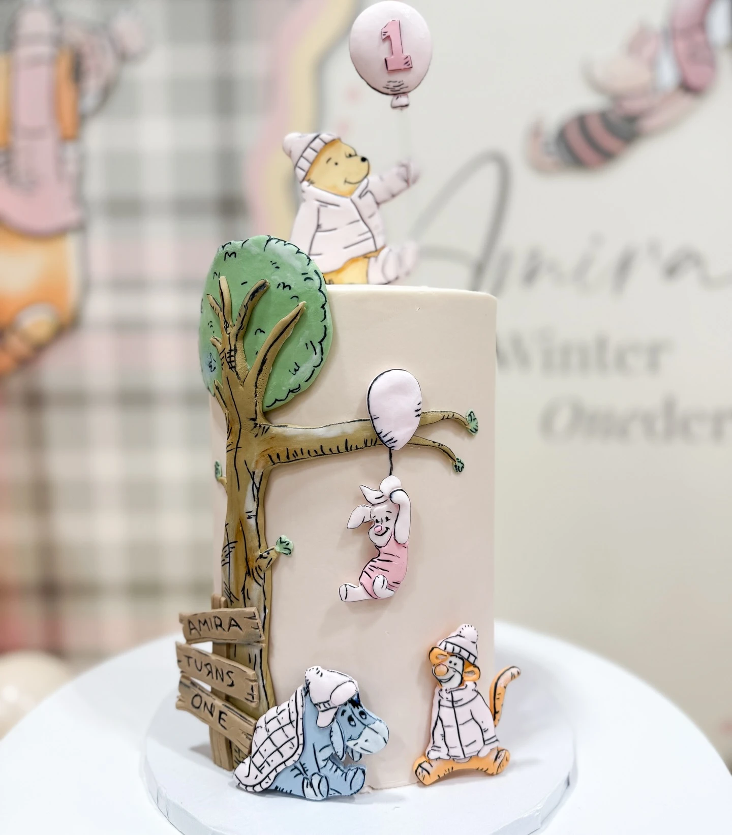 Storybook Winter Forest Cake winter onederland party