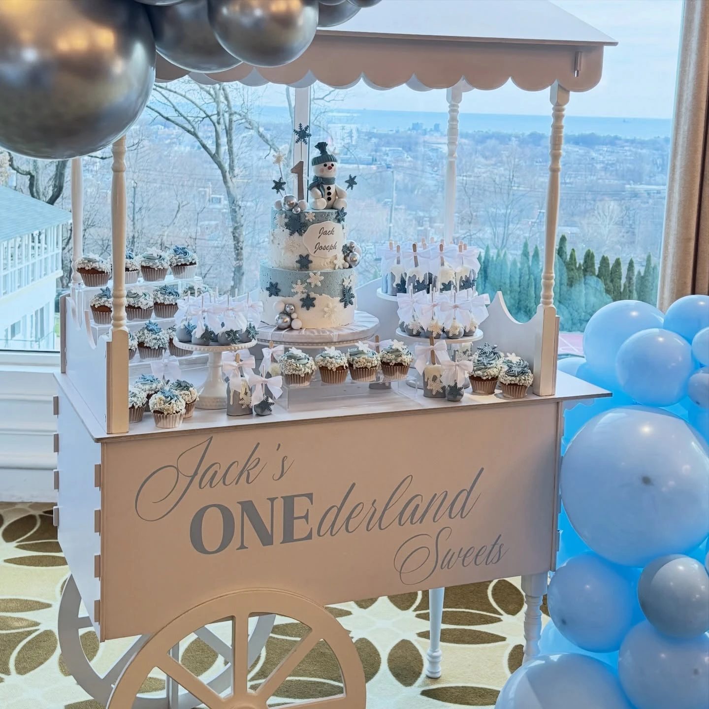 Mobile Sweet Cart Display winter onederland party