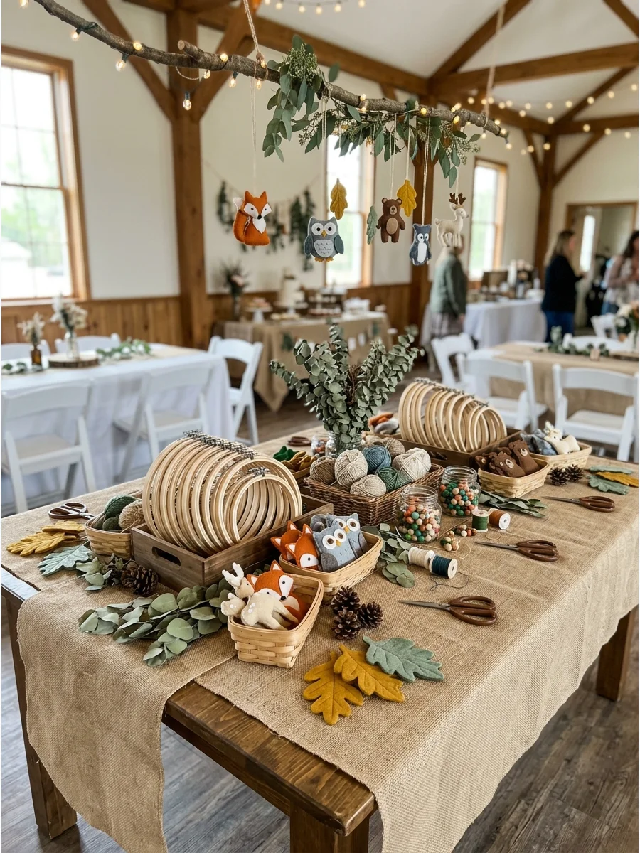 DIY Nature Mobile Crafting woodland baby shower