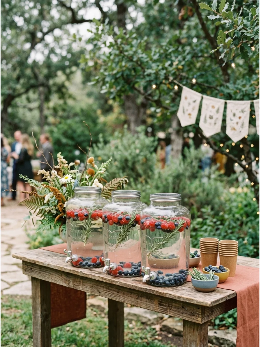 Forest Berry Infused Water Station woodland baby shower