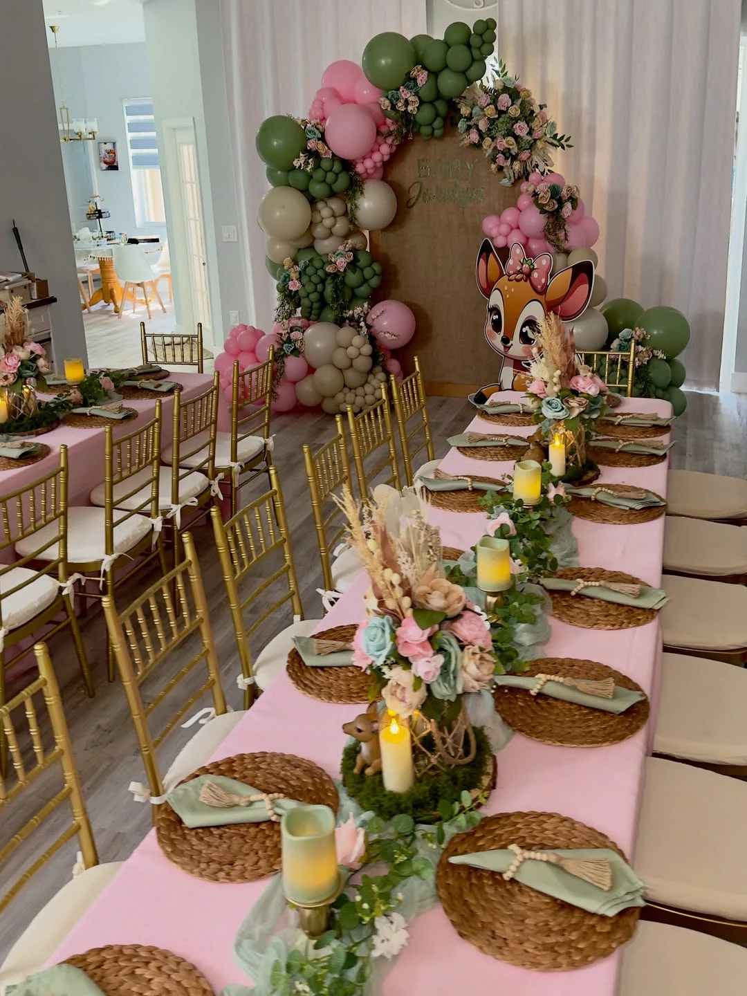 Organic Balloon Forest Arch woodland baby shower