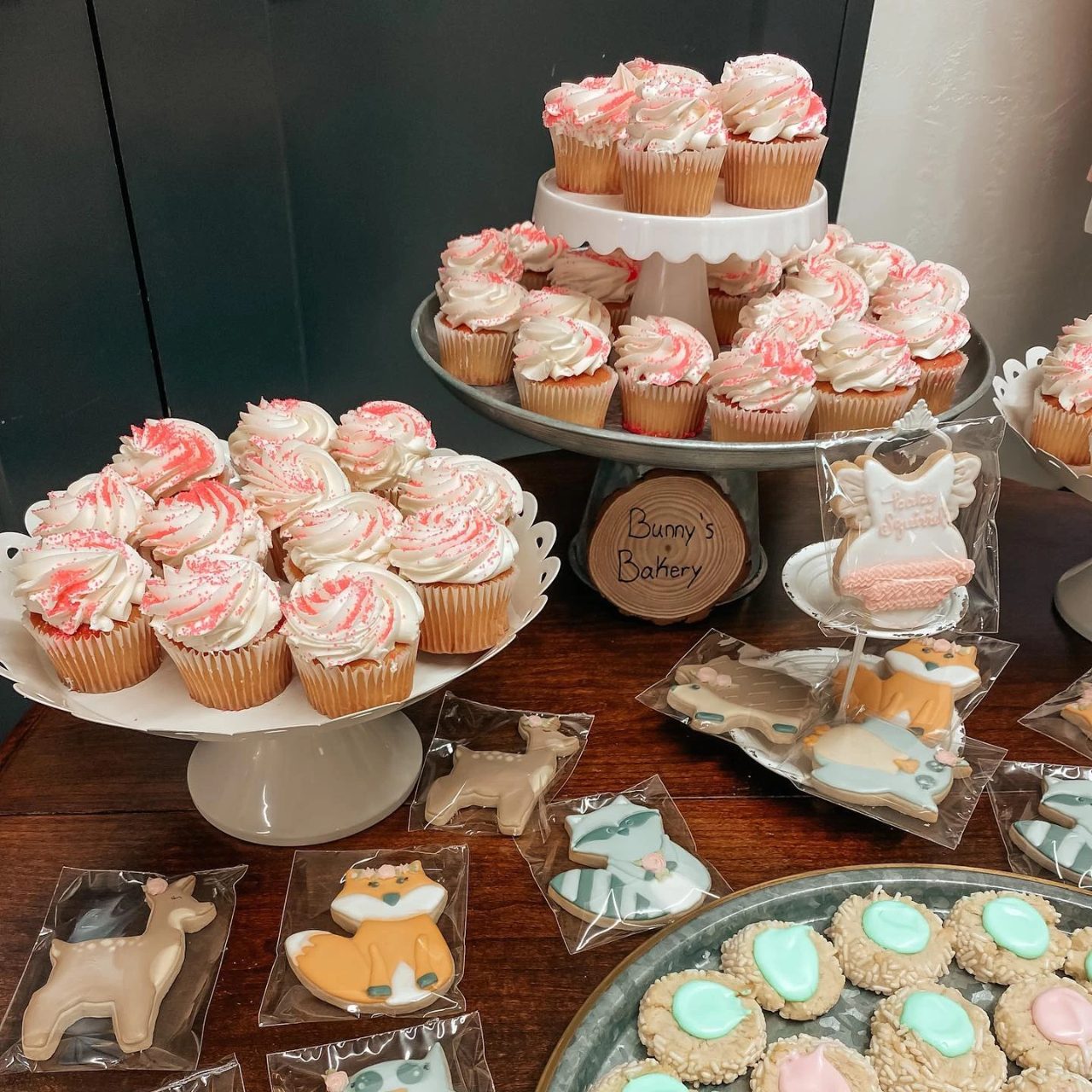 Rustic Animal Dessert Display woodland baby shower