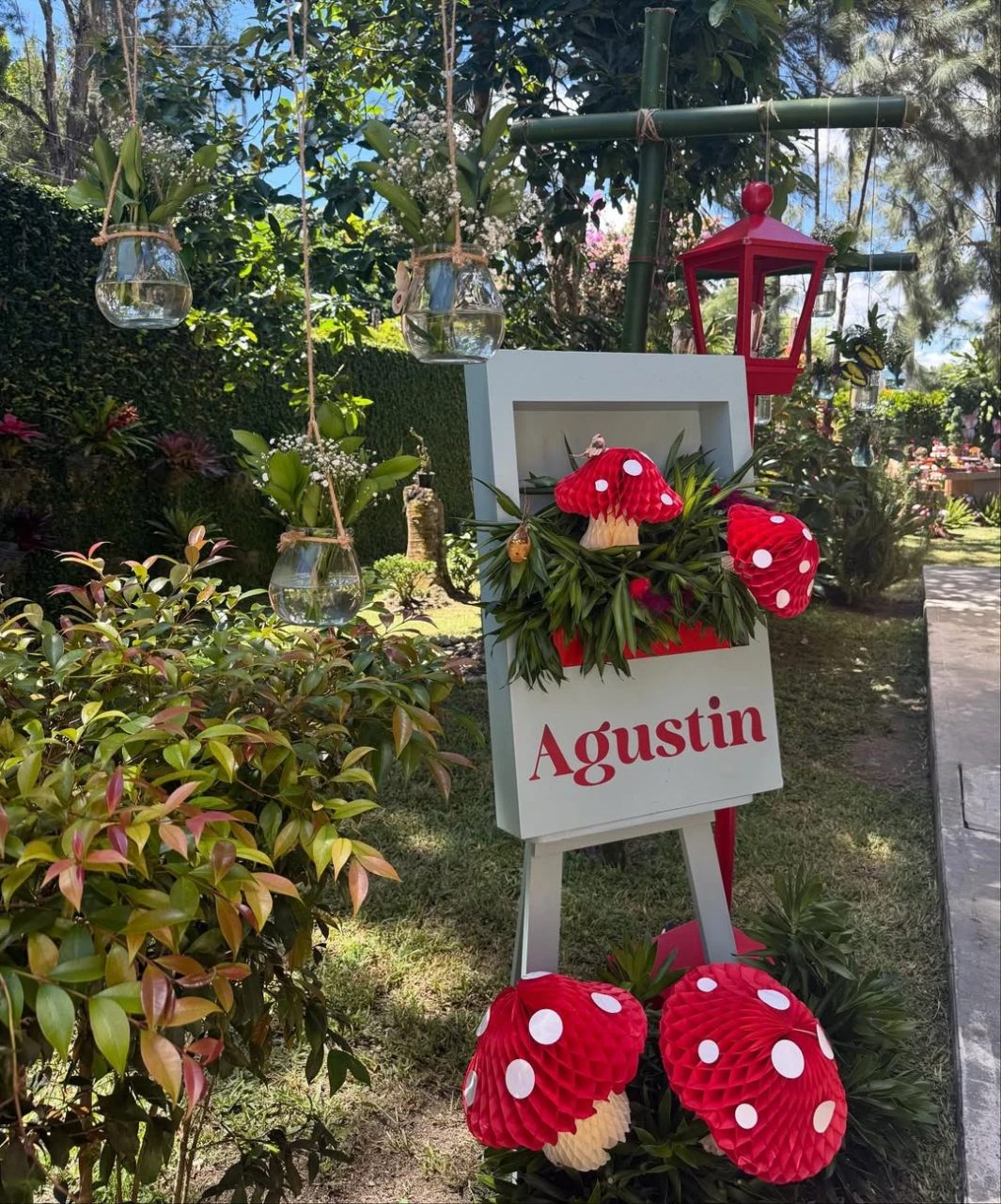 Dimensional Mushroom Entryway woodland baby shower