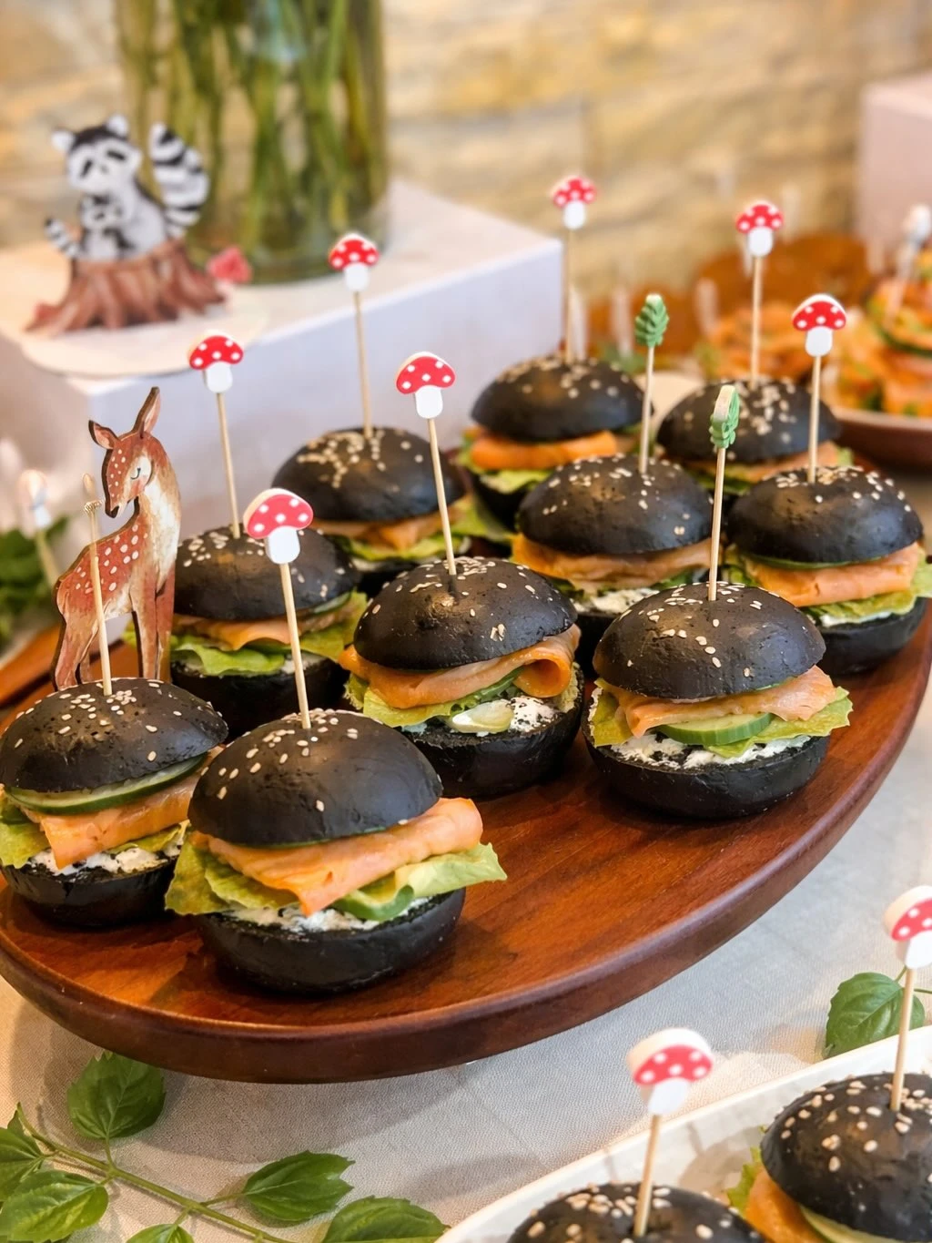 Charcoal Bun Forest Sliders woodland baby shower