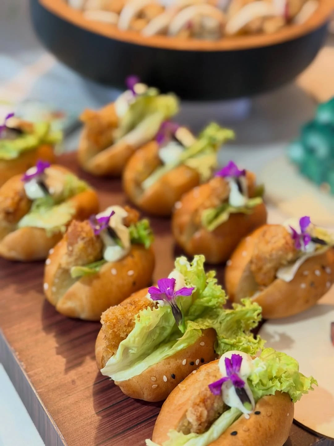 Edible Flower Brioche Bites woodland baby shower