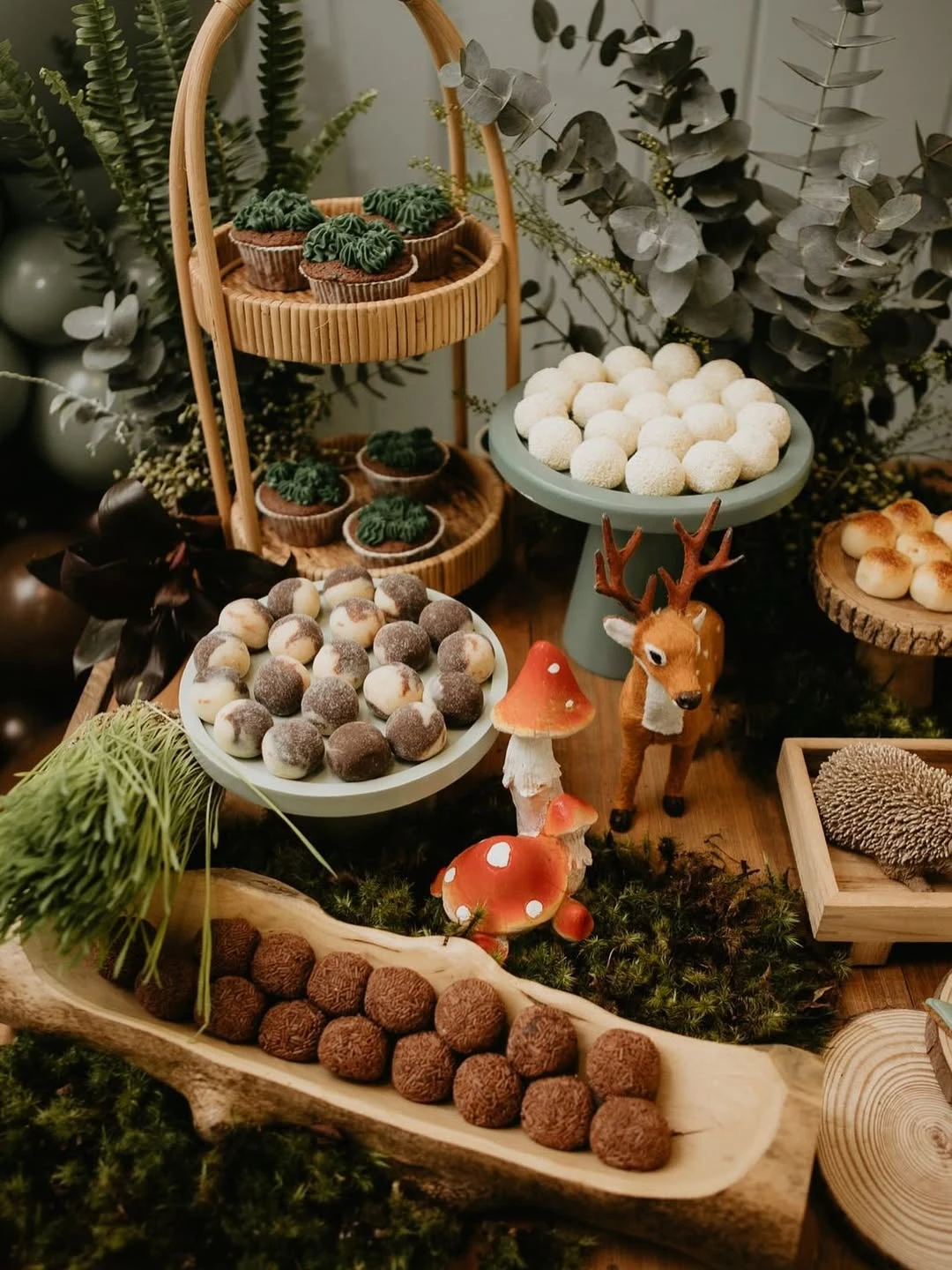 Forest Floor Dessert Display woodland baby shower