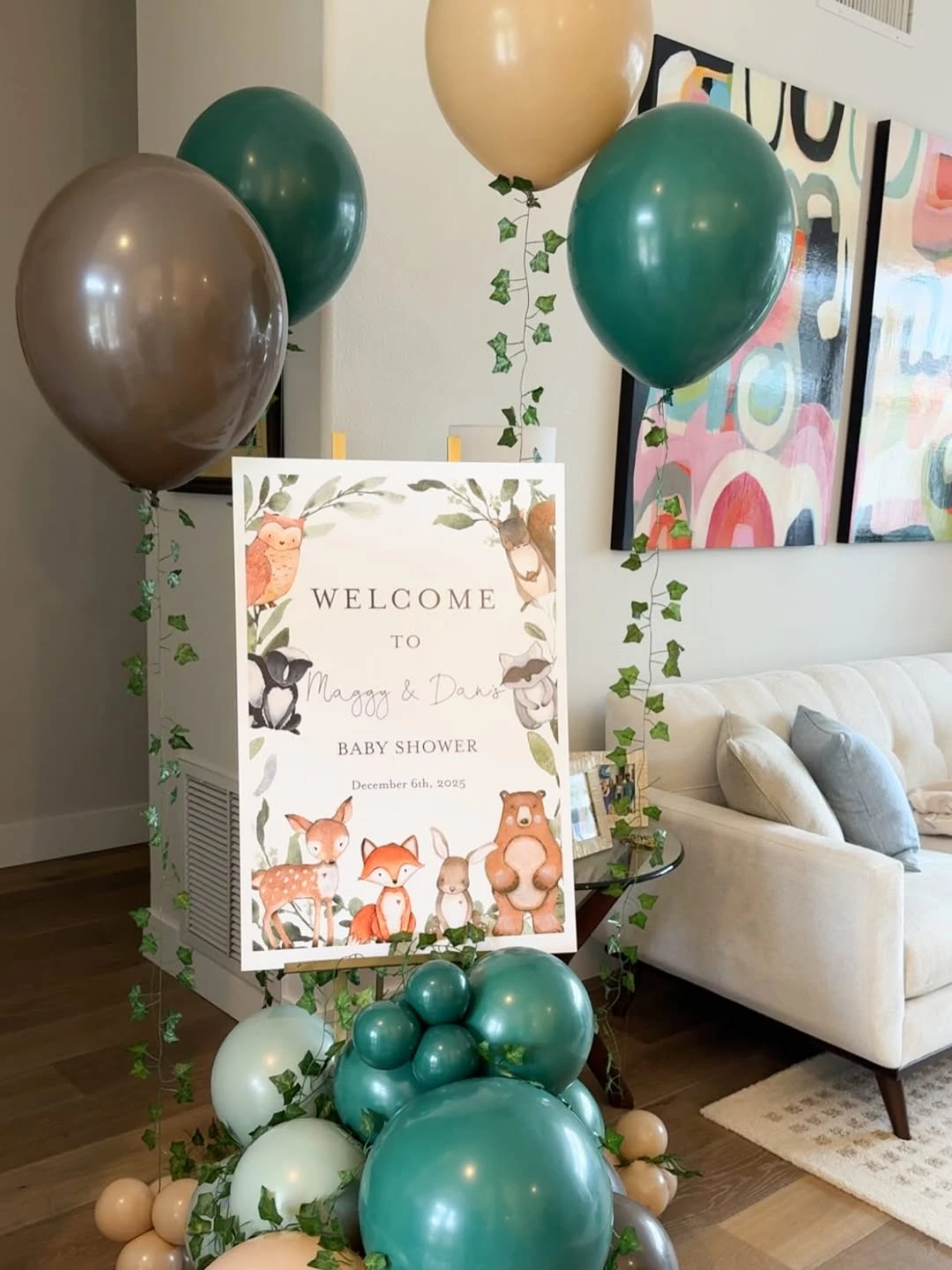 Vine-Strung Welcome Entry woodland baby shower
