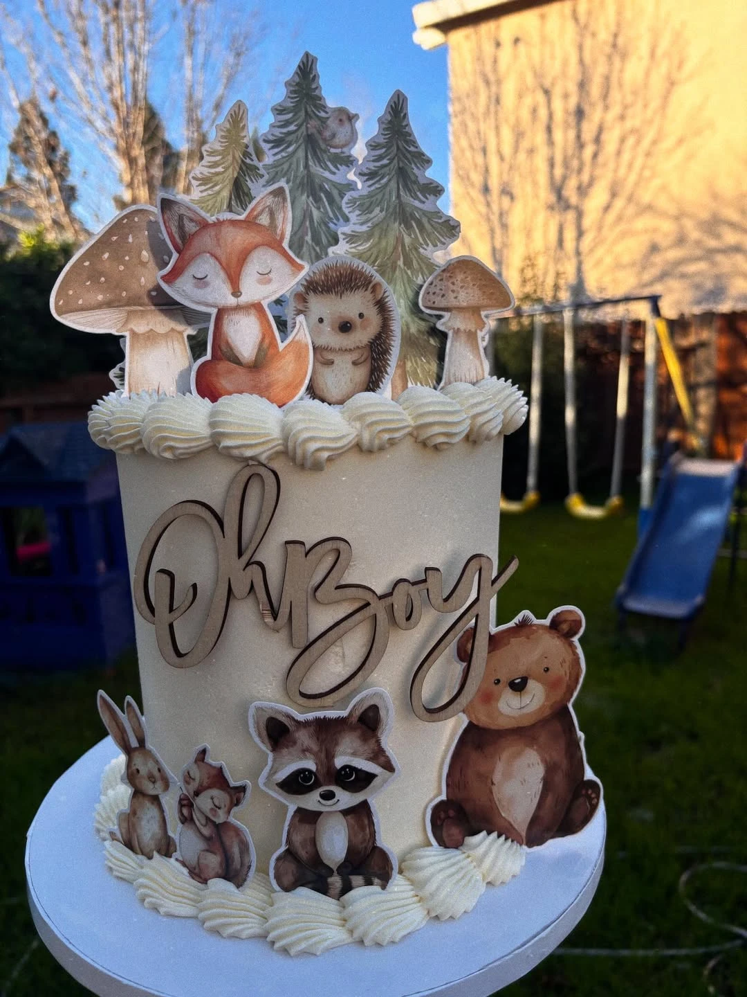 Paper Cutout Cake Accents woodland baby shower