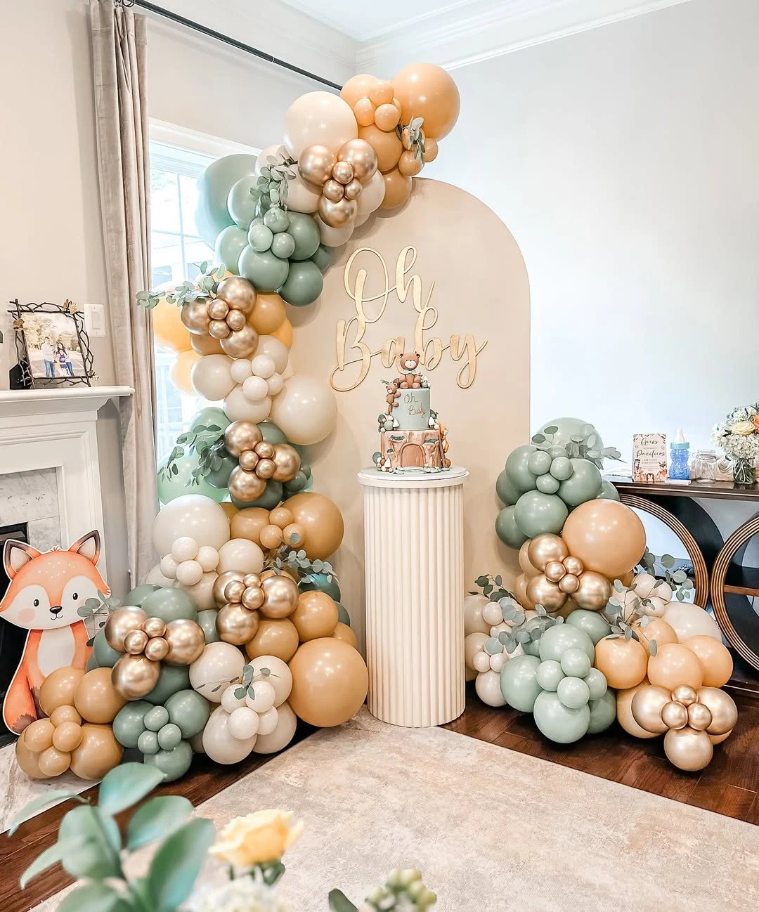 Earthy Toned Balloon Frame woodland baby shower