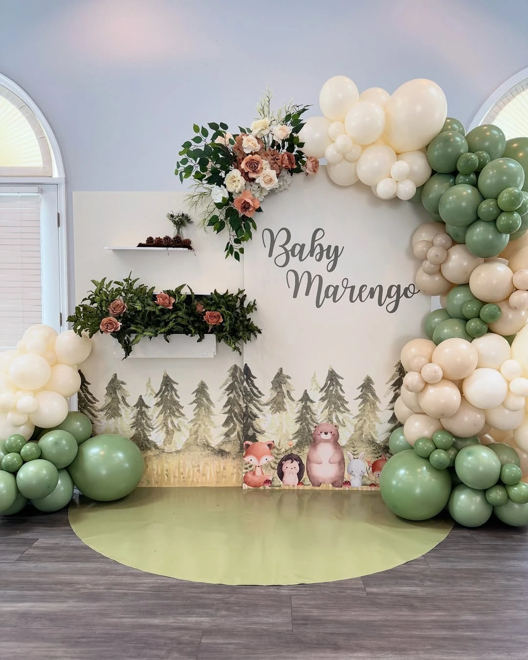 Illustrated Forest Backdrop woodland baby shower