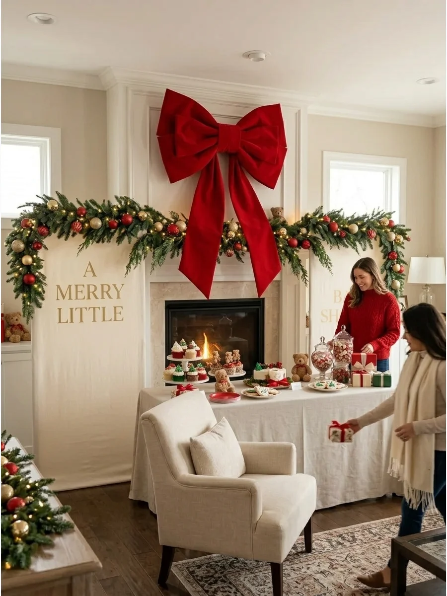 Oversized Red Bow Backdrop support view 1