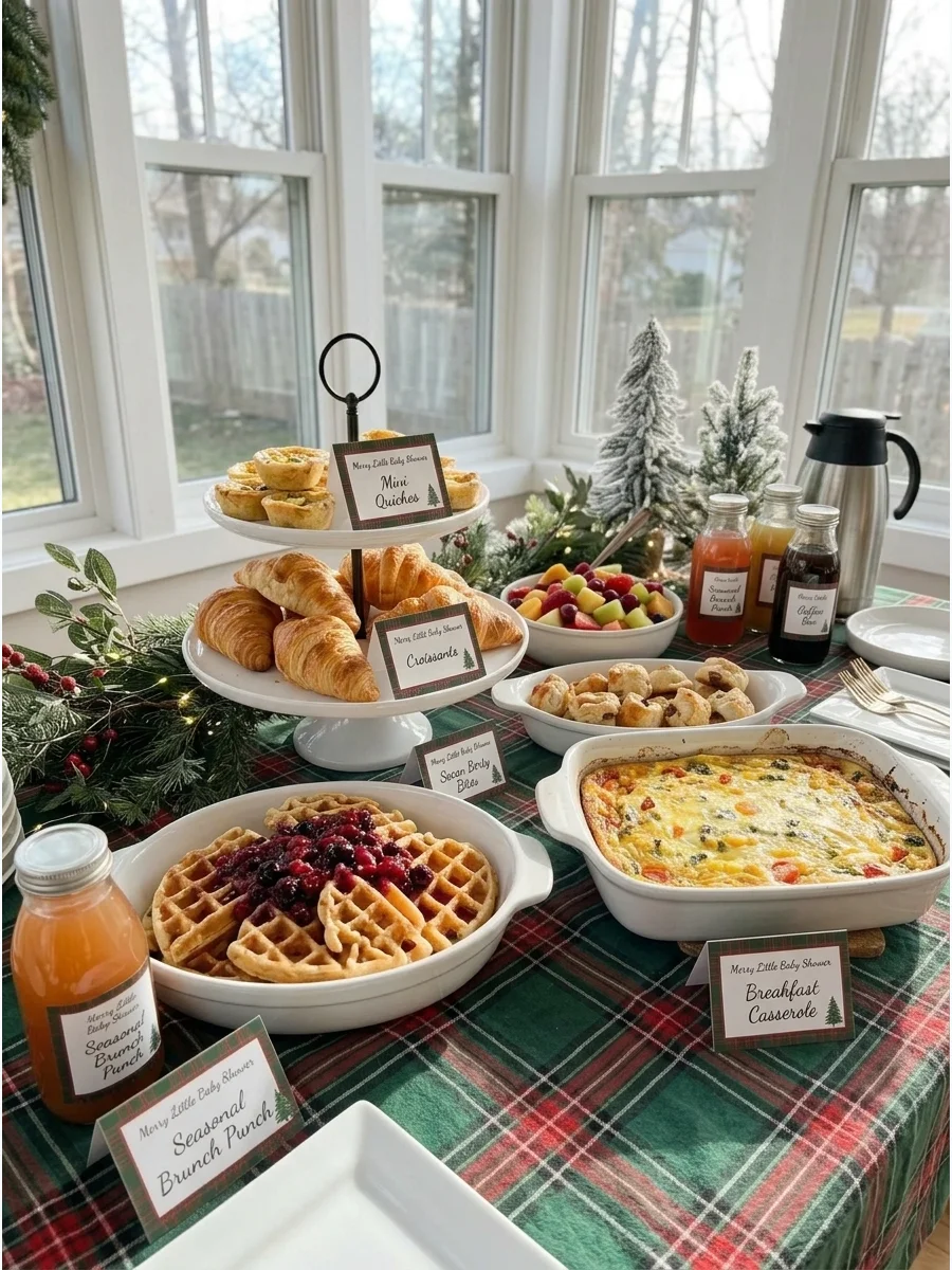 Christmas Brunch Baby Shower Table support view 1