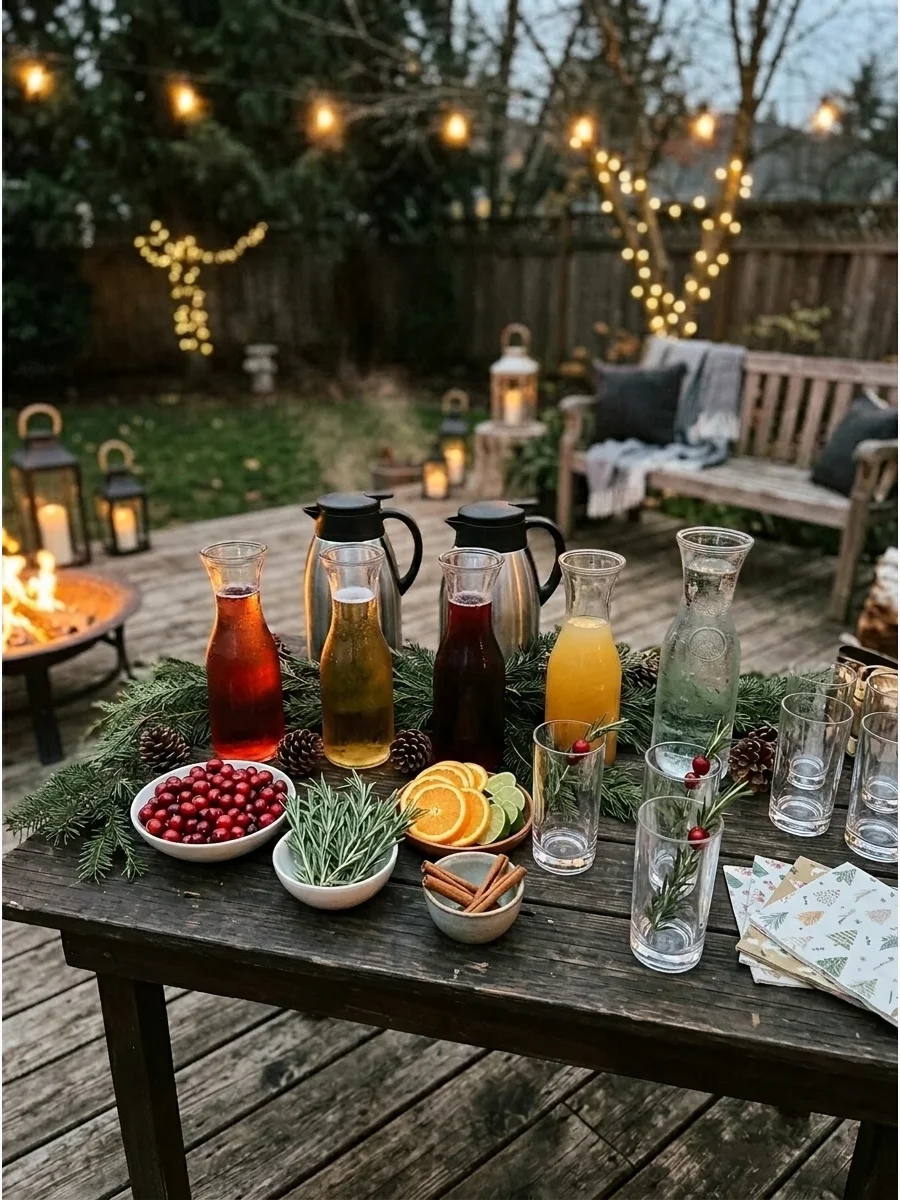 Outdoor Christmas Mocktail Station support view 1