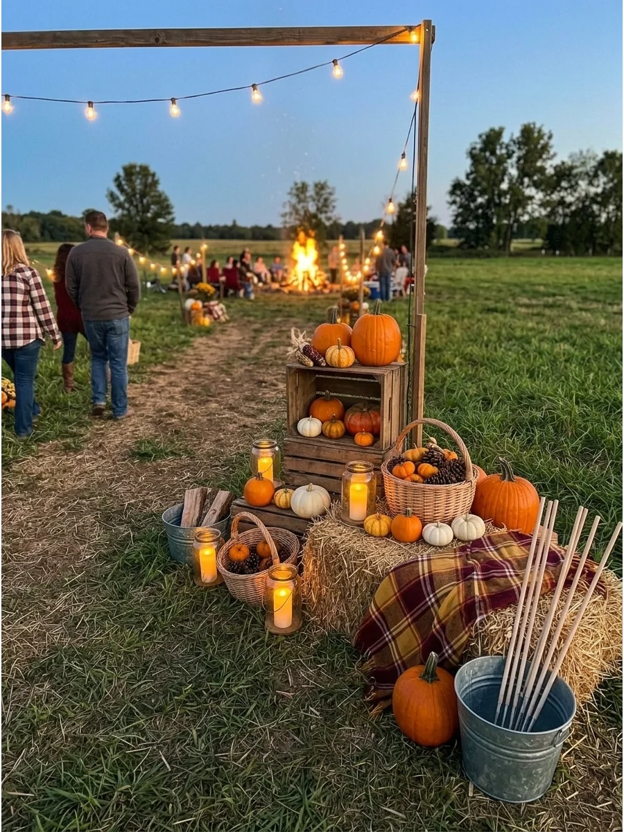 Rustic Fall Bonfire Décor support view 1