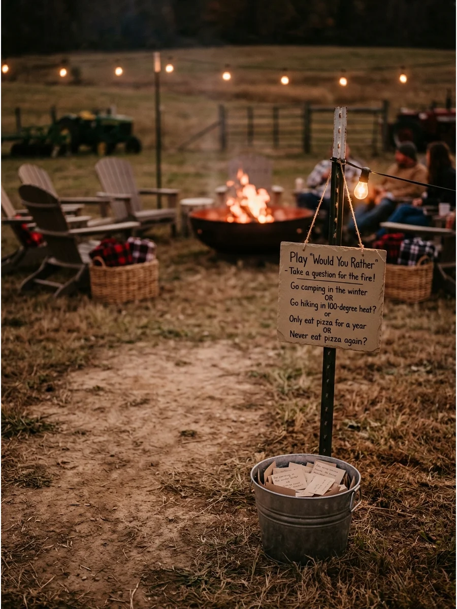 Simple Welcome Detail bonfire party ideas