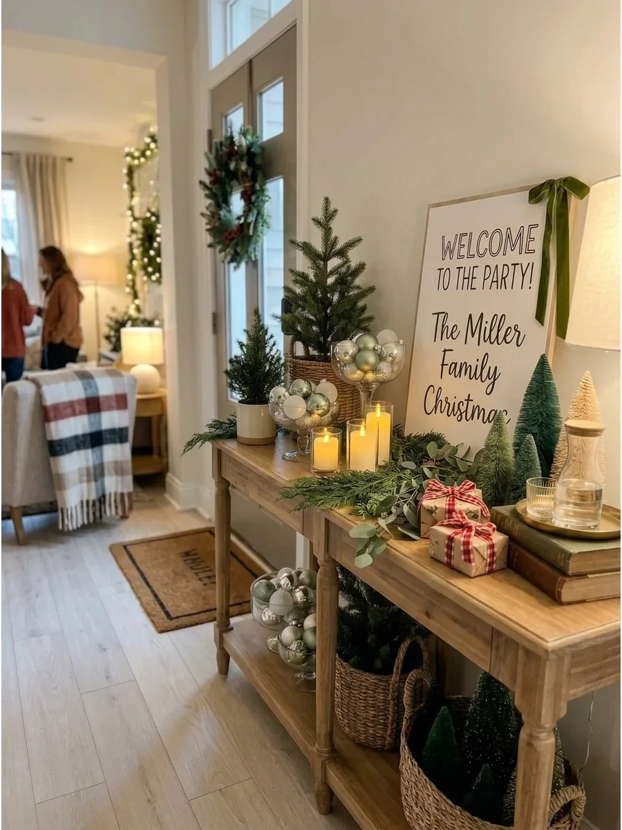Ornament-Filled Entryway Console support view 1