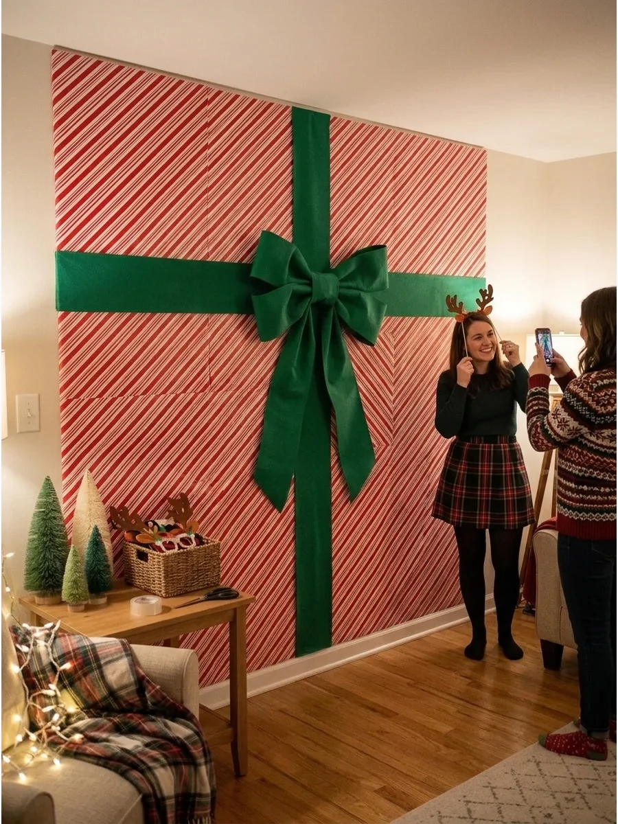Giant Present Photo Backdrop support view 1