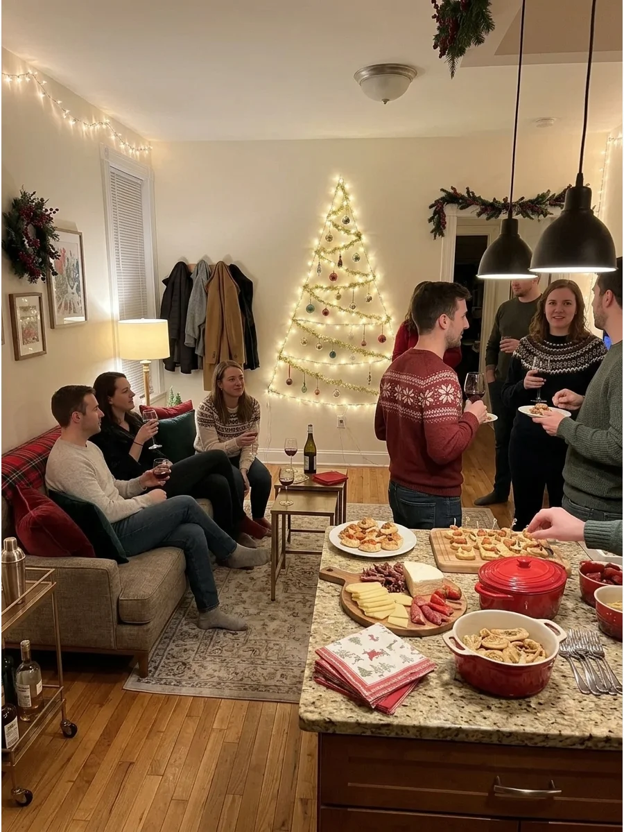 Small Apartment Christmas Party support view 1