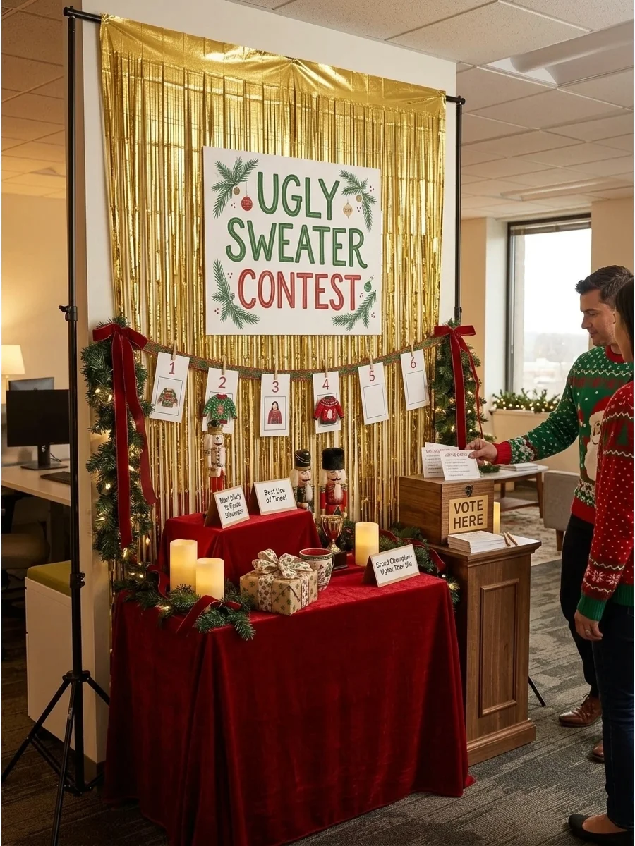 Ugly Christmas Sweater Contest Wall support view 1