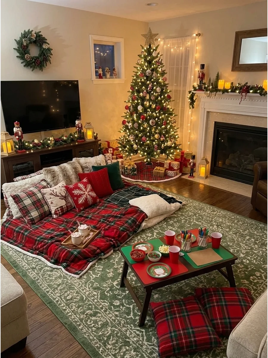 Kids Christmas Pajama Party Setup support view 1
