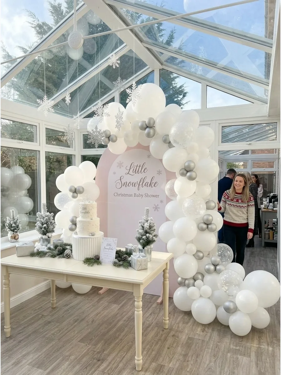 Little Snowflake Christmas Baby Shower support view 1