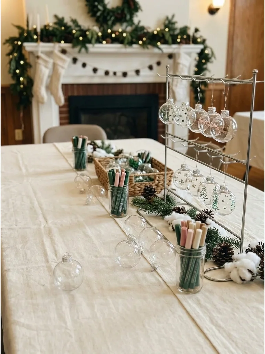 Decorate a Baby Christmas Ornament Station support view 1