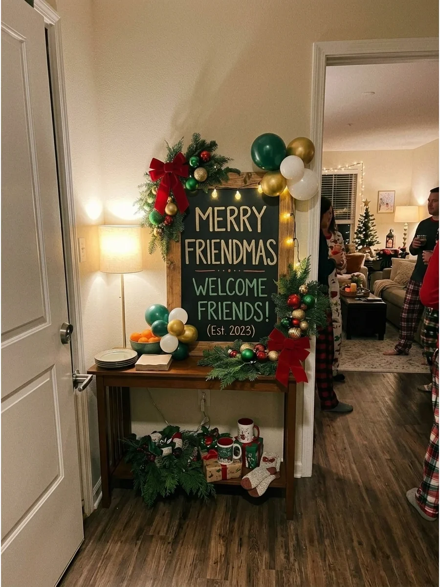 Merry Friendmas Welcome Sign support view 1