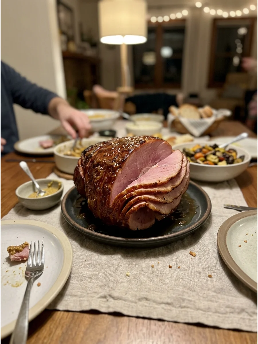 Maple-Glazed Ham. Bake a spiral ham with a glaze made from maple syrup, brown sugar, and mustard. It is easy to serve and works well for guests who prefer something other than turk