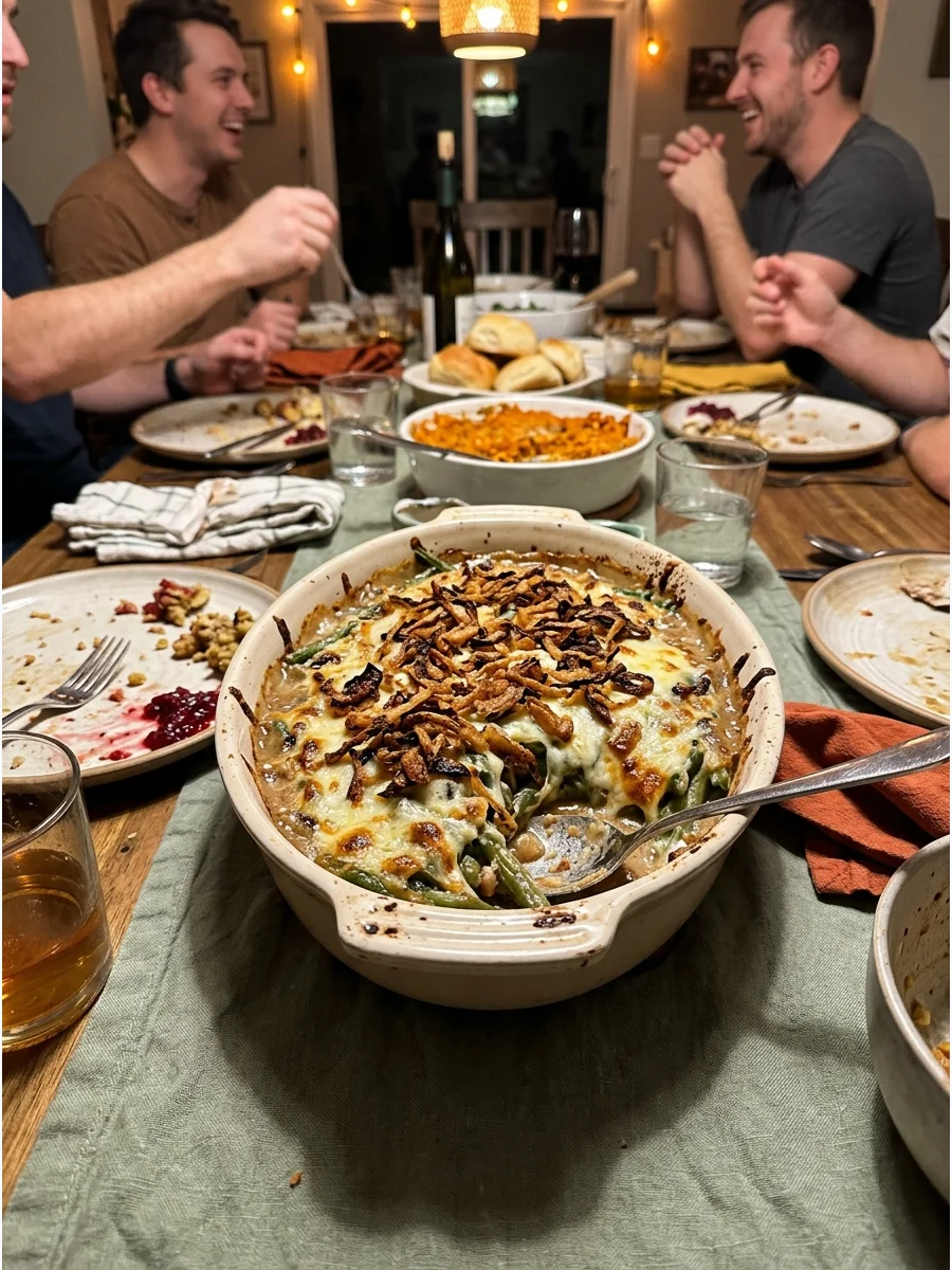 French Onion Green Bean Casserole. Upgrade green bean casserole with caramelized onions, Gruyère cheese, and crispy onion topping. The deeper flavor gives the familiar dish a moder