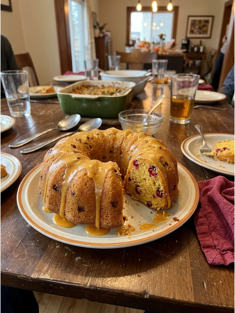 Cranberry Orange Bundt Cake. Bake a tender orange cake filled with tart cranberries. Drizzle it with orange glaze before serving. Friendsgiving food ideas