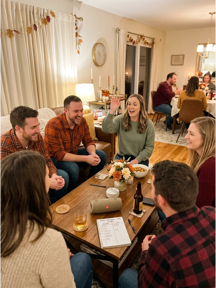 Name That Fall Tune. Play short clips from songs associated with friendship, autumn, celebrations, or nostalgia. The first person to identify the song or artist earns a point. Frie