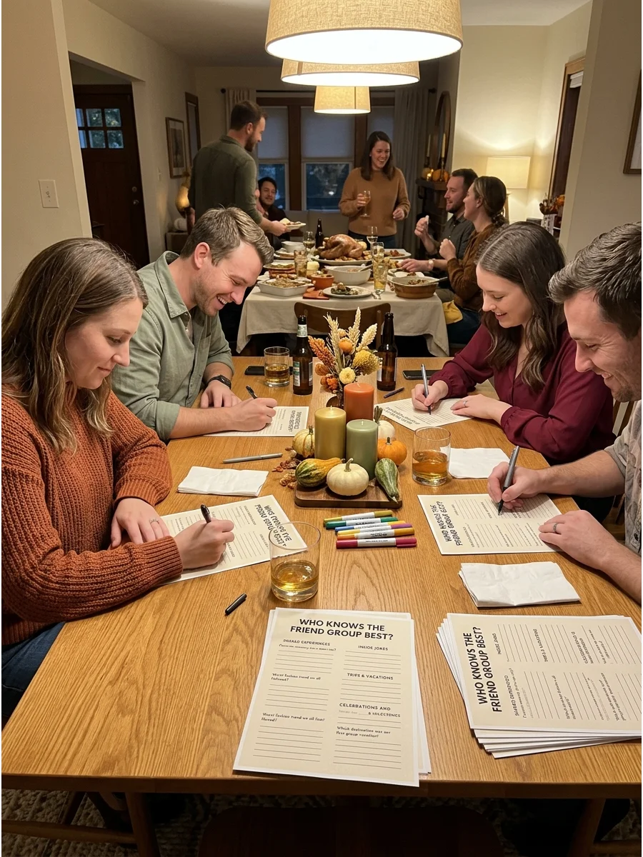 Who Knows the Friend Group Best?. Ask questions about shared experiences, inside jokes, trips, celebrations, and important moments. This game works especially well for a group that
