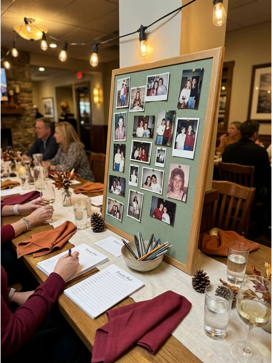 Throwback Photo Guessing Game. Ask everyone to bring or send an old photograph of themselves. Display the pictures without names and have guests guess who appears in each one. Frie