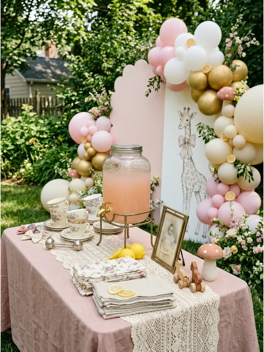 Vintage Heirloom Baby Shower support view 1