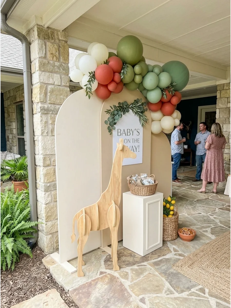 Gender Neutral Baby Shower Photo Backdrop support view 1