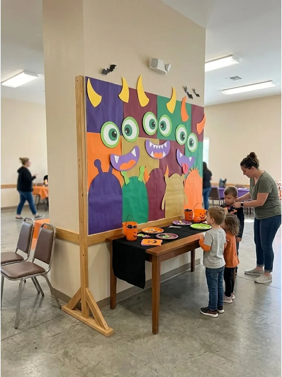 Friendly Monster Halloween Backdrop support view 1