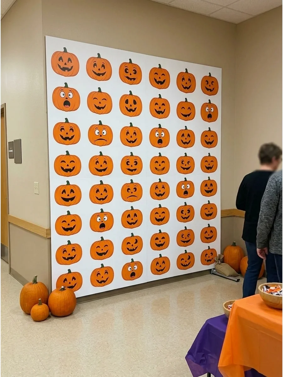 Halloween Pumpkin Face Wall support view 1