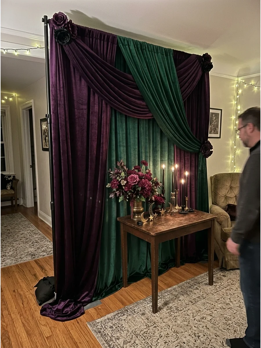 Jewel-Tone Halloween Backdrop support view 1