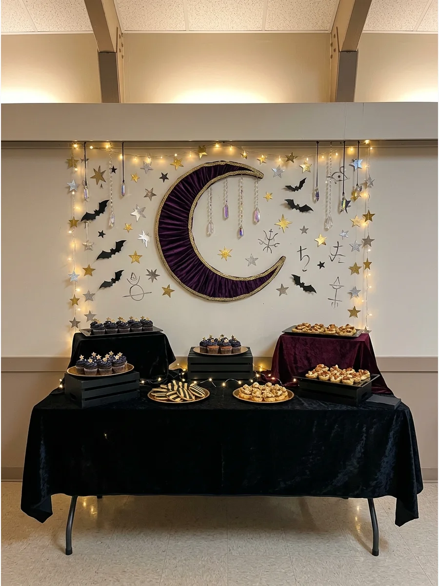 Table Setup halloween backdrop ideas
