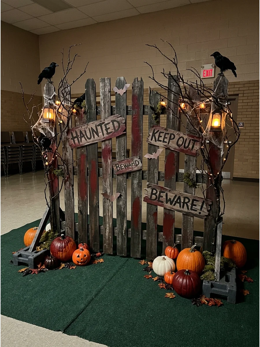 Table Setup halloween backdrop ideas