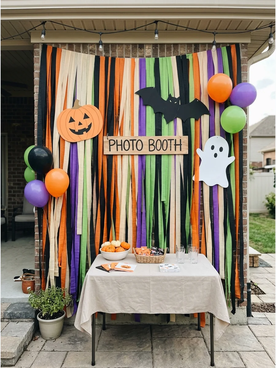 Table Setup halloween backdrop ideas