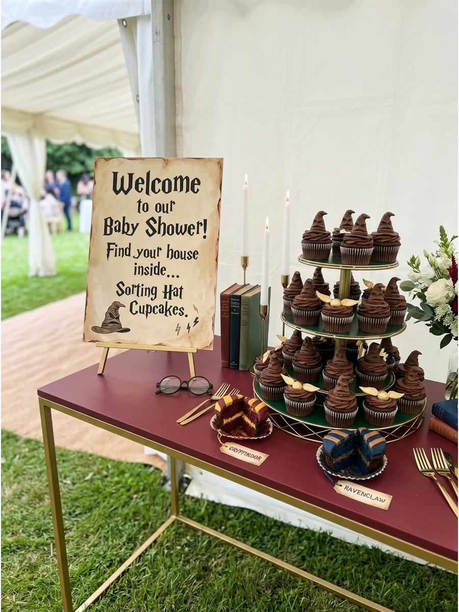 Simple Welcome Detail harry potter baby shower ideas
